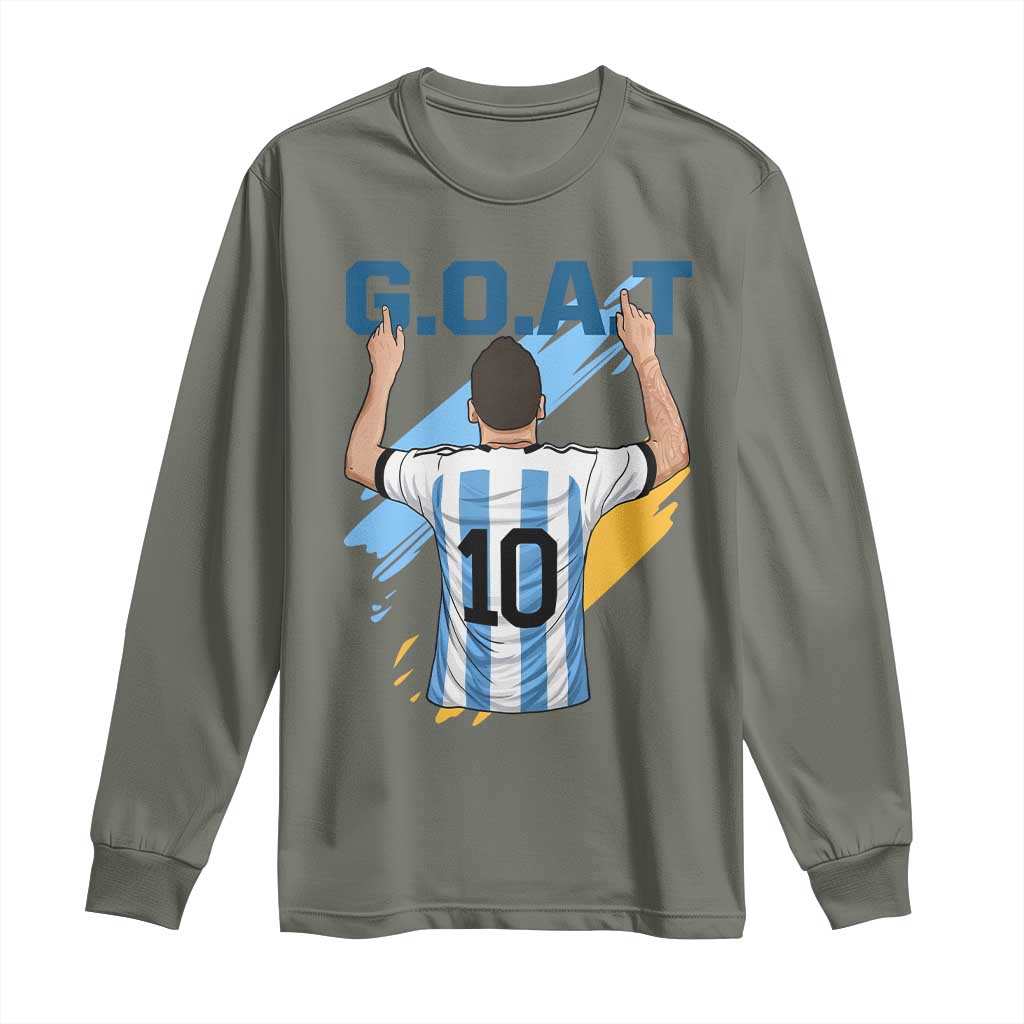 Legendary Number 10 Long Sleeve Shirt Goat Of Soccer Gift For Fans