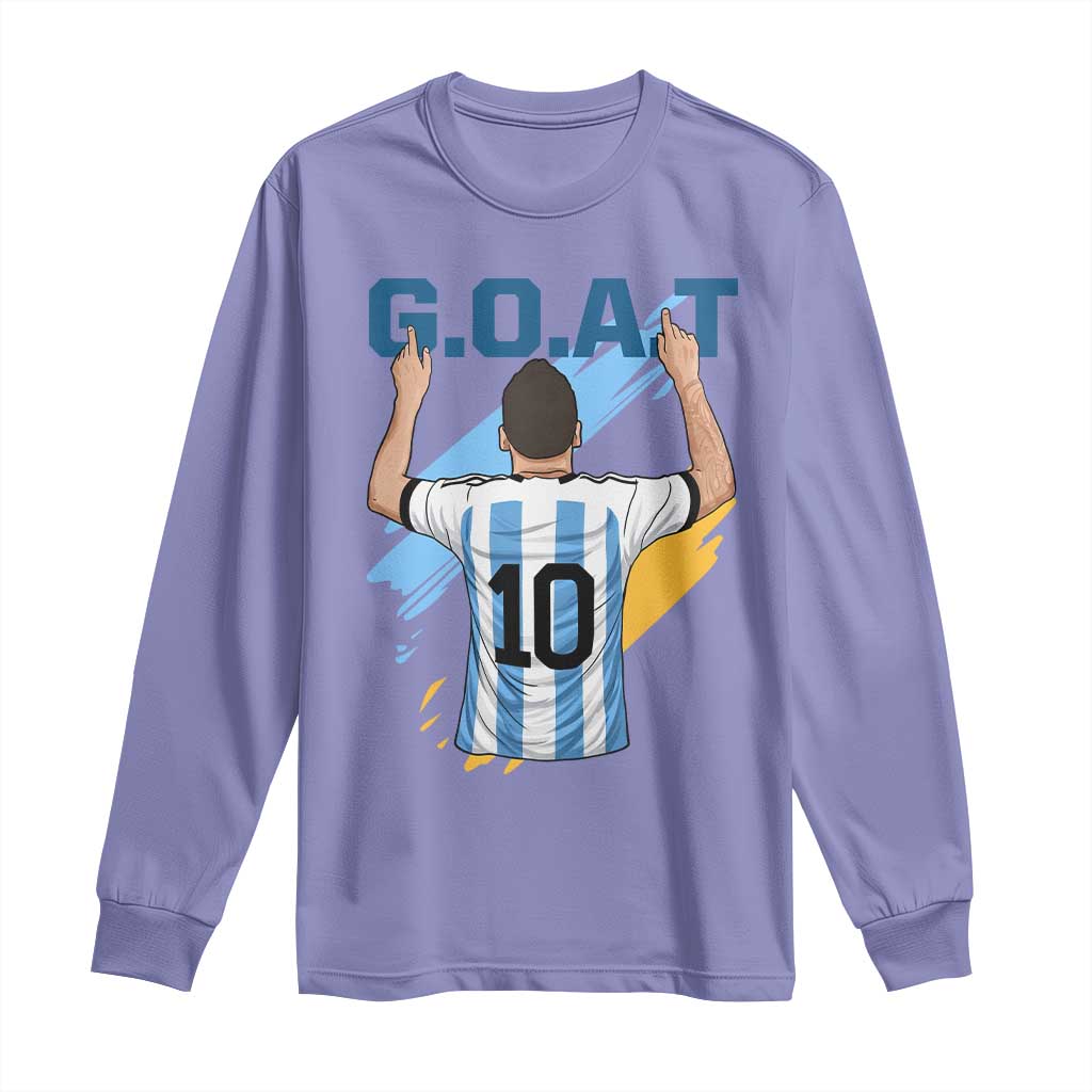 Legendary Number 10 Long Sleeve Shirt Goat Of Soccer Gift For Fans