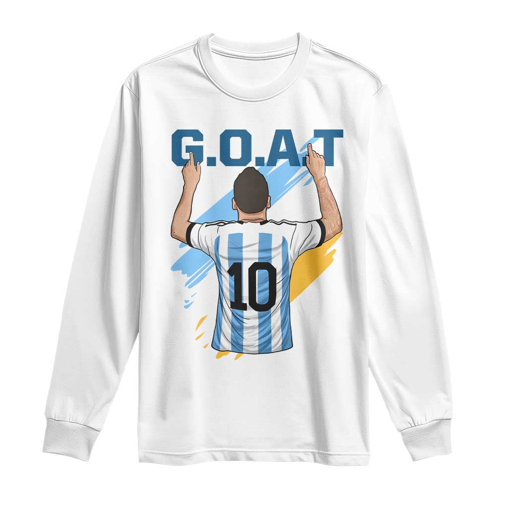 Legendary Number 10 Long Sleeve Shirt Goat Of Soccer Gift For Fans