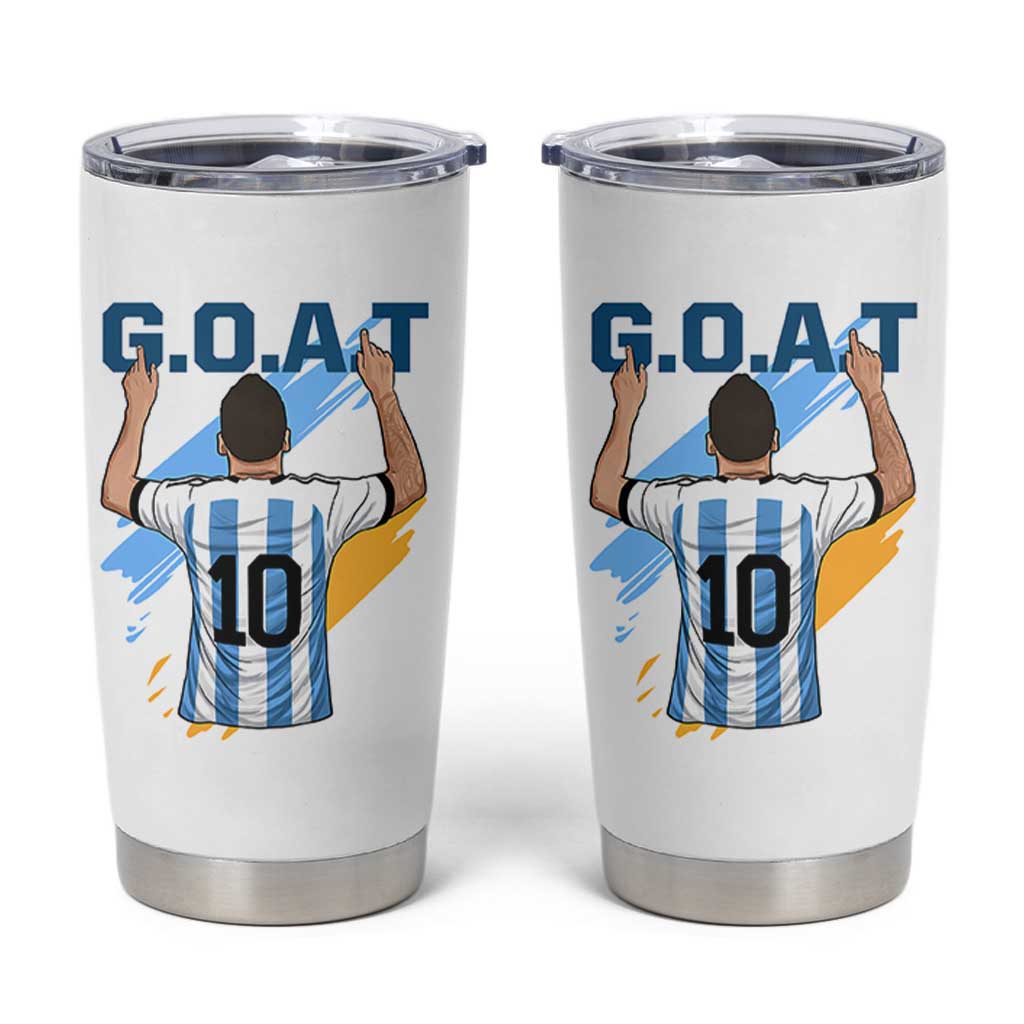 Legendary Number 10 Tumbler Cup Goat Of Soccer Gift For Fans