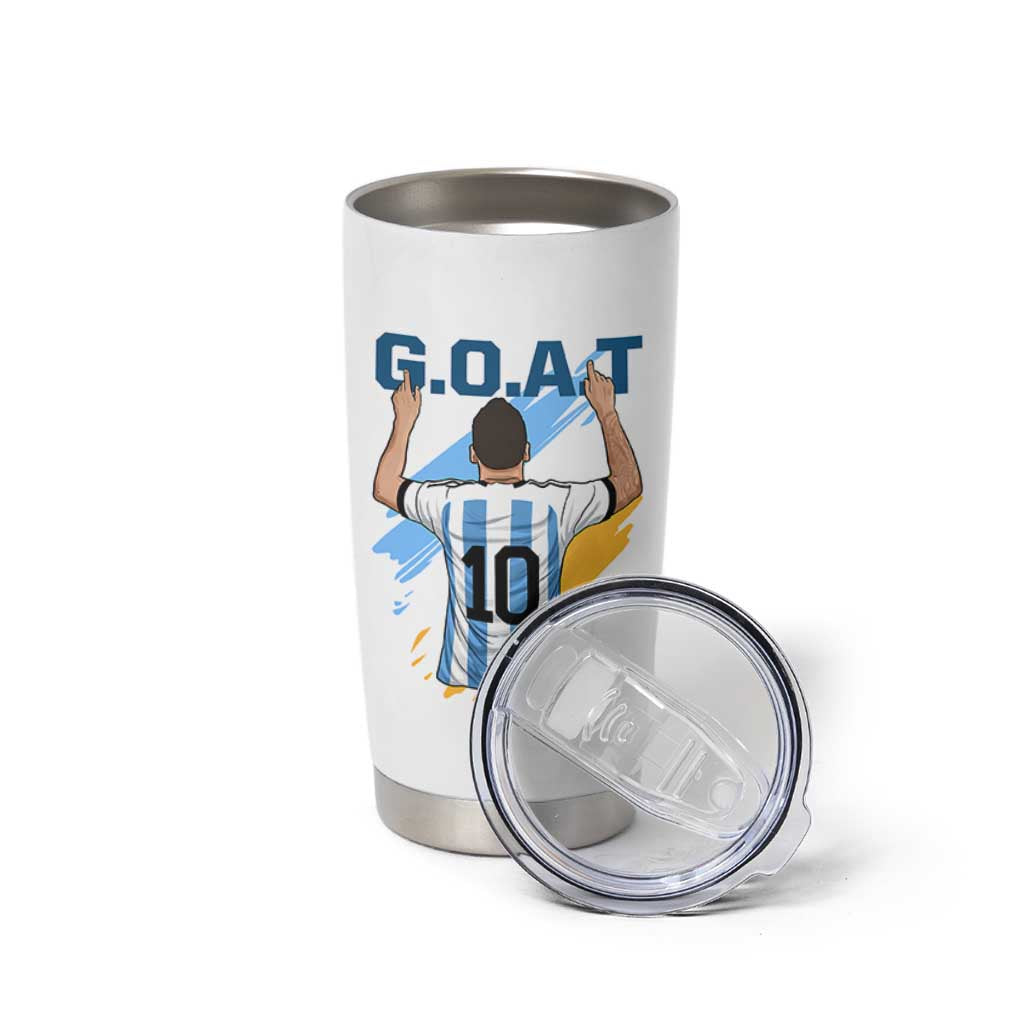 Legendary Number 10 Tumbler Cup Goat Of Soccer Gift For Fans