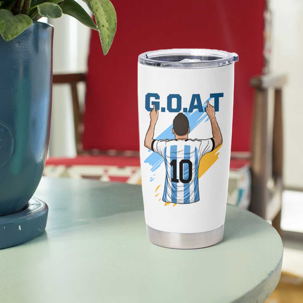 Legendary Number 10 Tumbler Cup Goat Of Soccer Gift For Fans