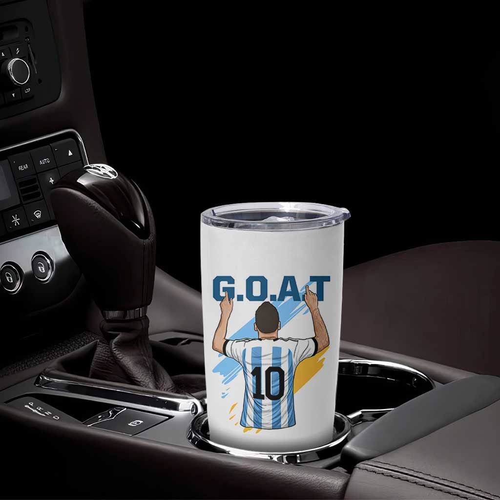 Legendary Number 10 Tumbler Cup Goat Of Soccer Gift For Fans