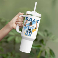 Legendary Number 10 Tumbler With Handle Goat Of Soccer Gift For Fans