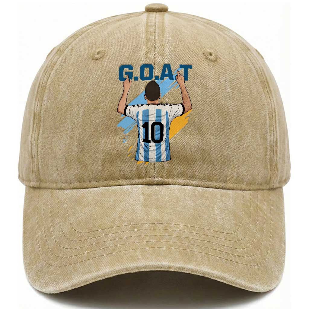 Legendary Number 10 Washed Cotton Baseball Cap Goat Of Soccer Gift For Fans