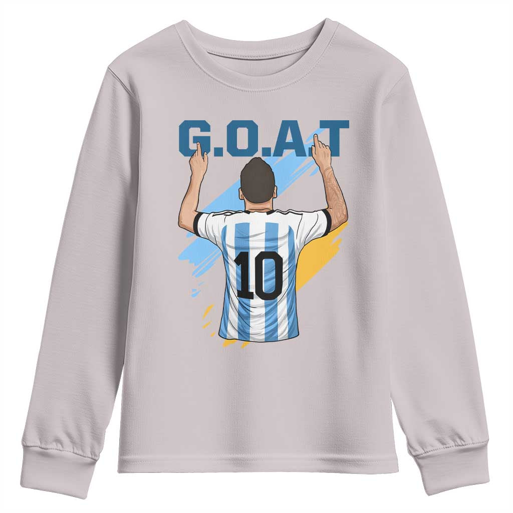 Legendary Number 10 Youth Sweatshirt Goat Of Soccer Gift For Fans