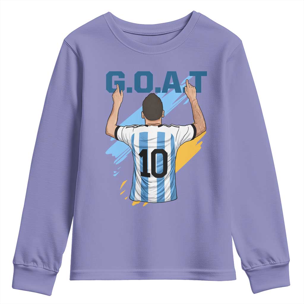 Legendary Number 10 Youth Sweatshirt Goat Of Soccer Gift For Fans