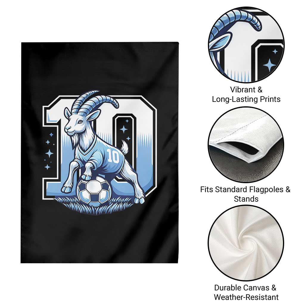 Number Ten The Goat Of Football Fans Garden Flag Soccer Lover Gift