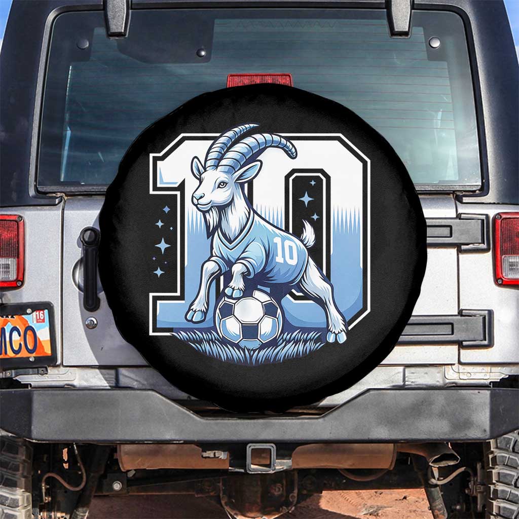 Number Ten The Goat Of Football Fans Spare Tire Cover Soccer Lover Gift