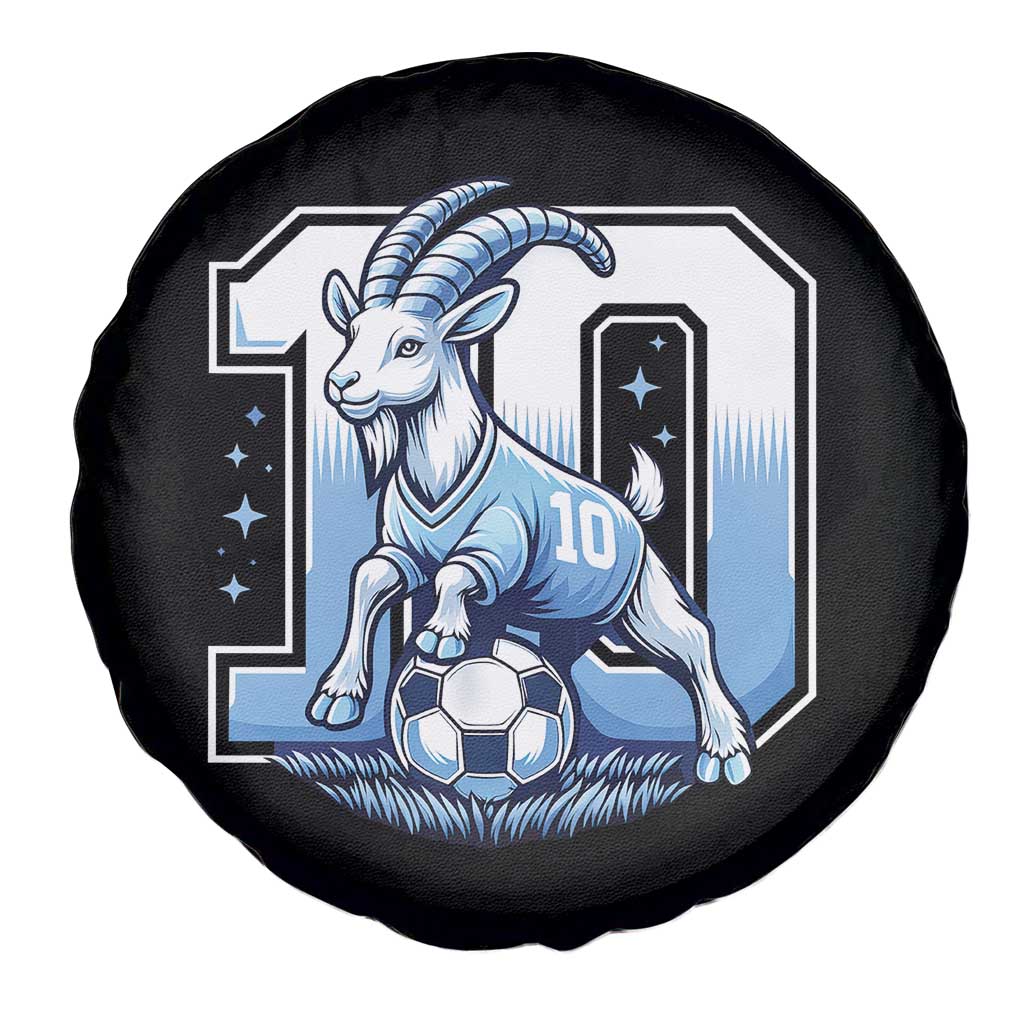 Number Ten The Goat Of Football Fans Spare Tire Cover Soccer Lover Gift