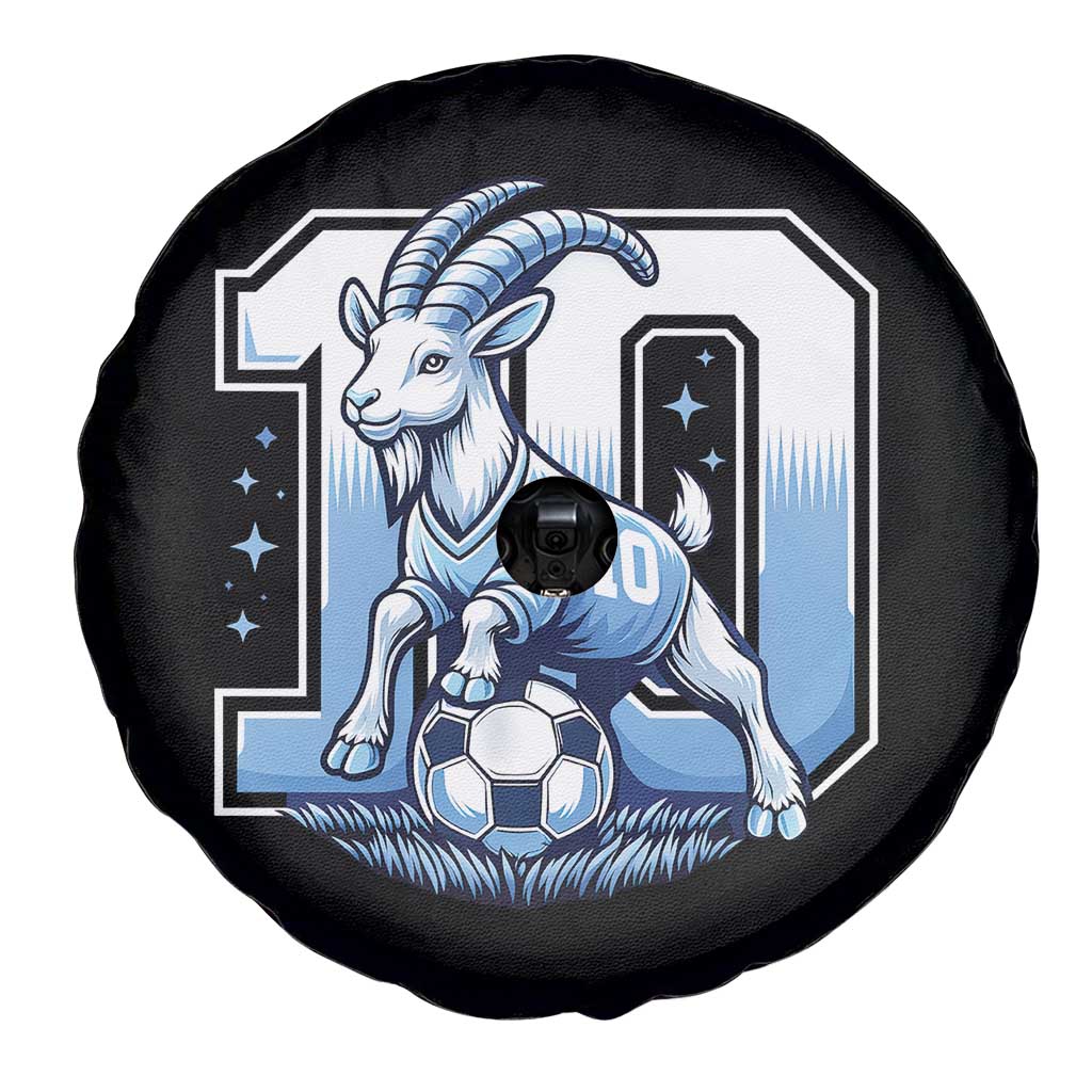 Number Ten The Goat Of Football Fans Spare Tire Cover Soccer Lover Gift