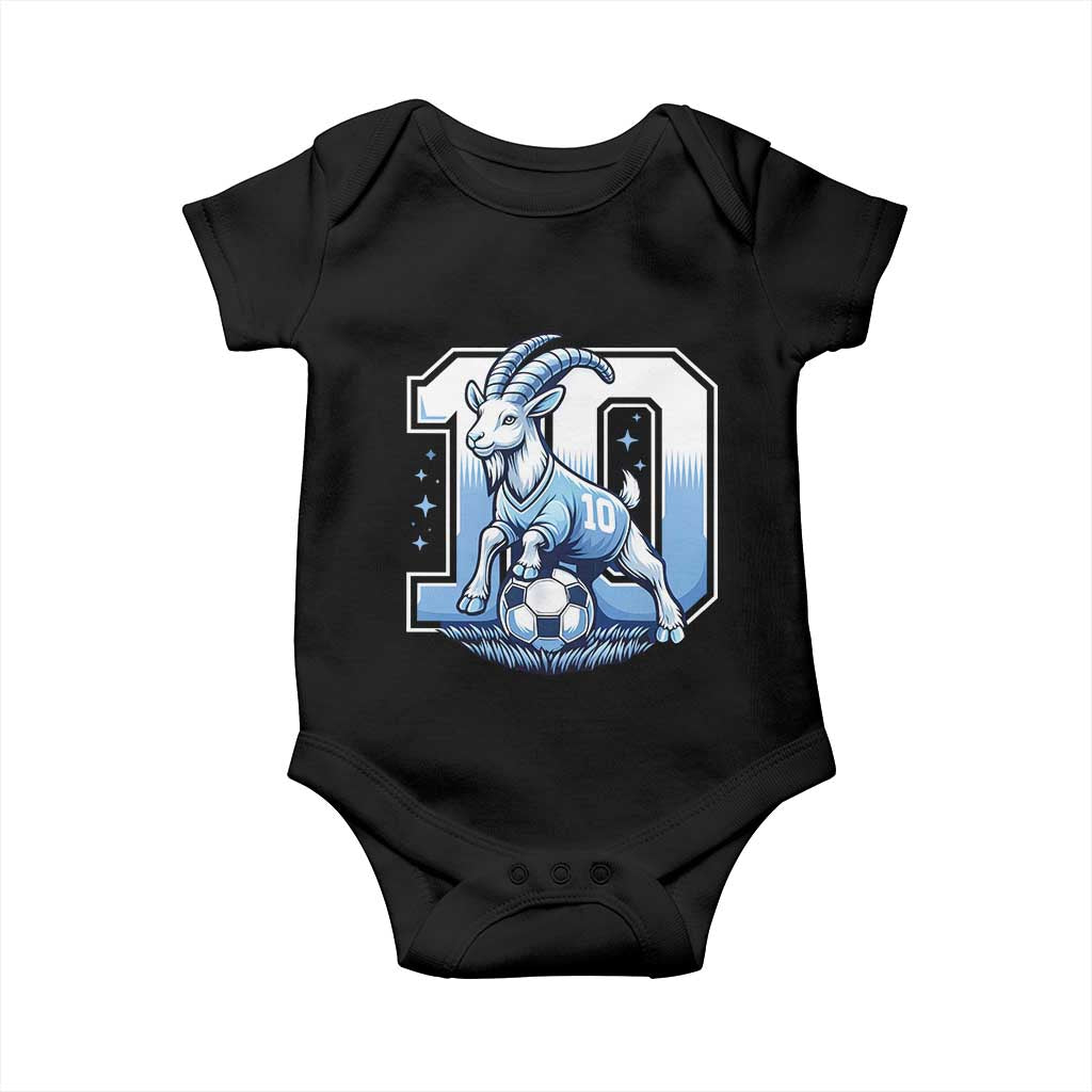 Number Ten The Goat Of Football Fans Baby Onesie Soccer Lover Gift