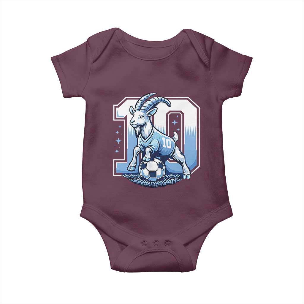 Number Ten The Goat Of Football Fans Baby Onesie Soccer Lover Gift