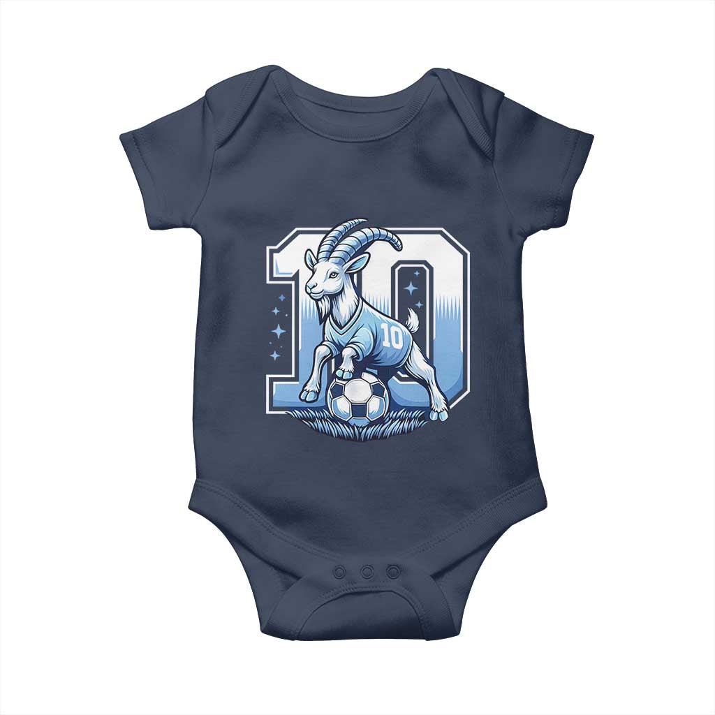 Number Ten The Goat Of Football Fans Baby Onesie Soccer Lover Gift