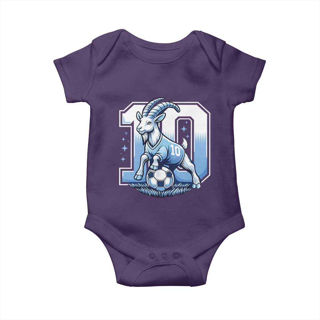 Number Ten The Goat Of Football Fans Baby Onesie Soccer Lover Gift
