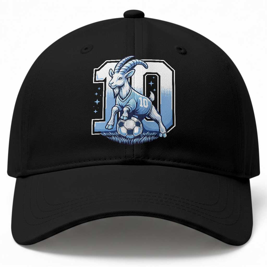 Number Ten The Goat Of Football Fans Baseball Cap Soccer Lover Gift