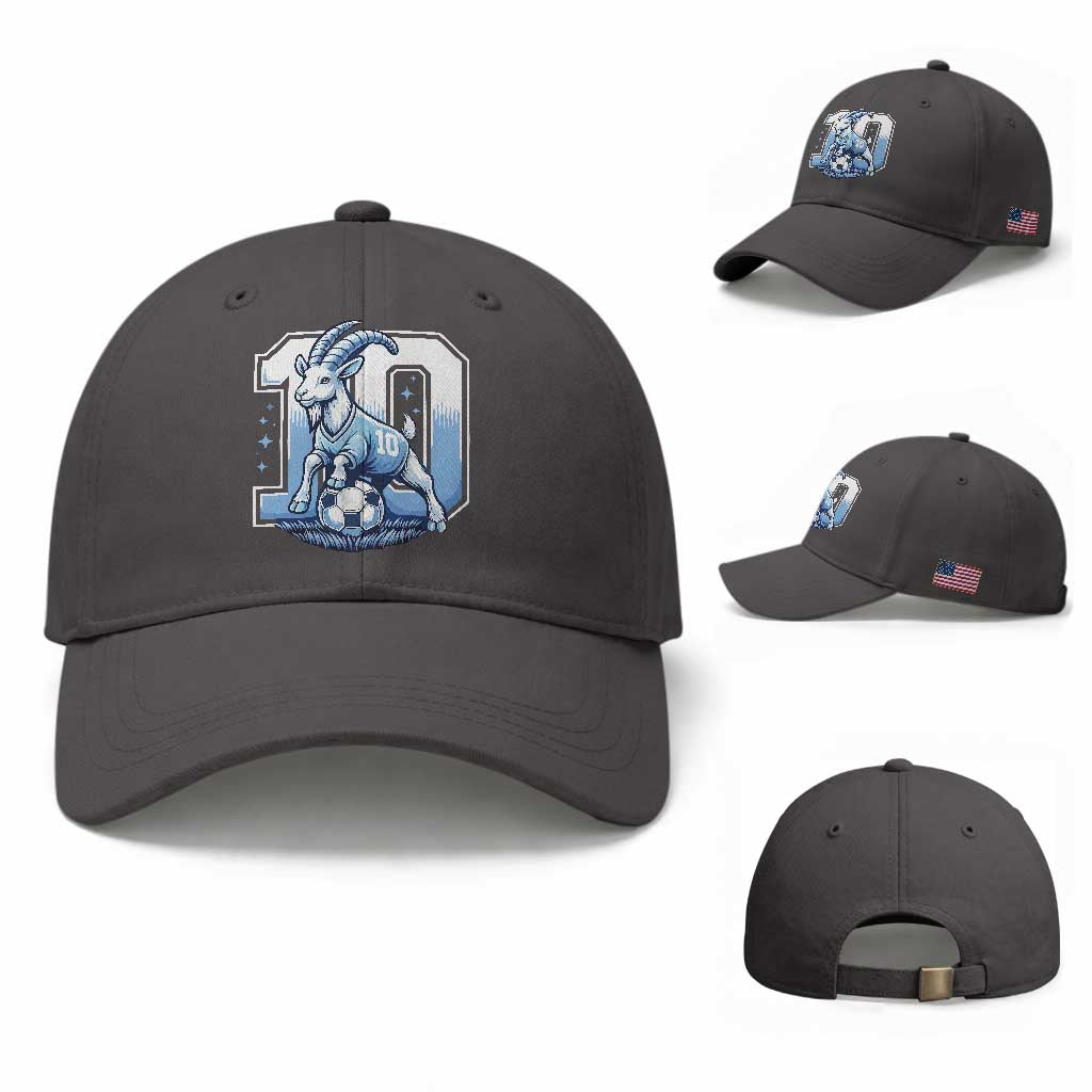 Number Ten The Goat Of Football Fans Baseball Cap Soccer Lover Gift