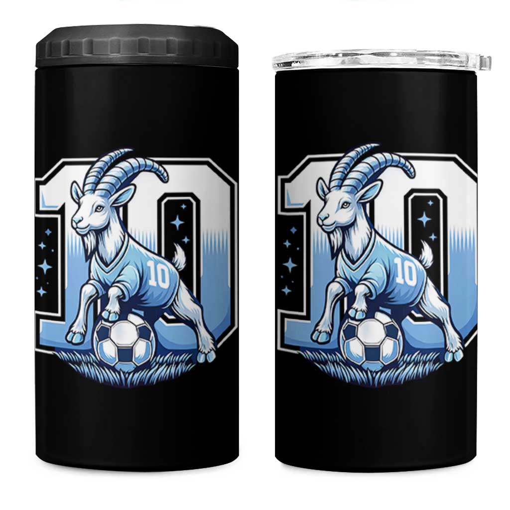 Number Ten The Goat Of Football Fans 4 in 1 Can Cooler Tumbler Soccer Lover Gift
