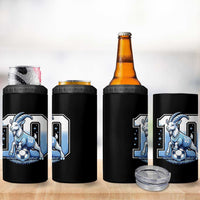 Number Ten The Goat Of Football Fans 4 in 1 Can Cooler Tumbler Soccer Lover Gift
