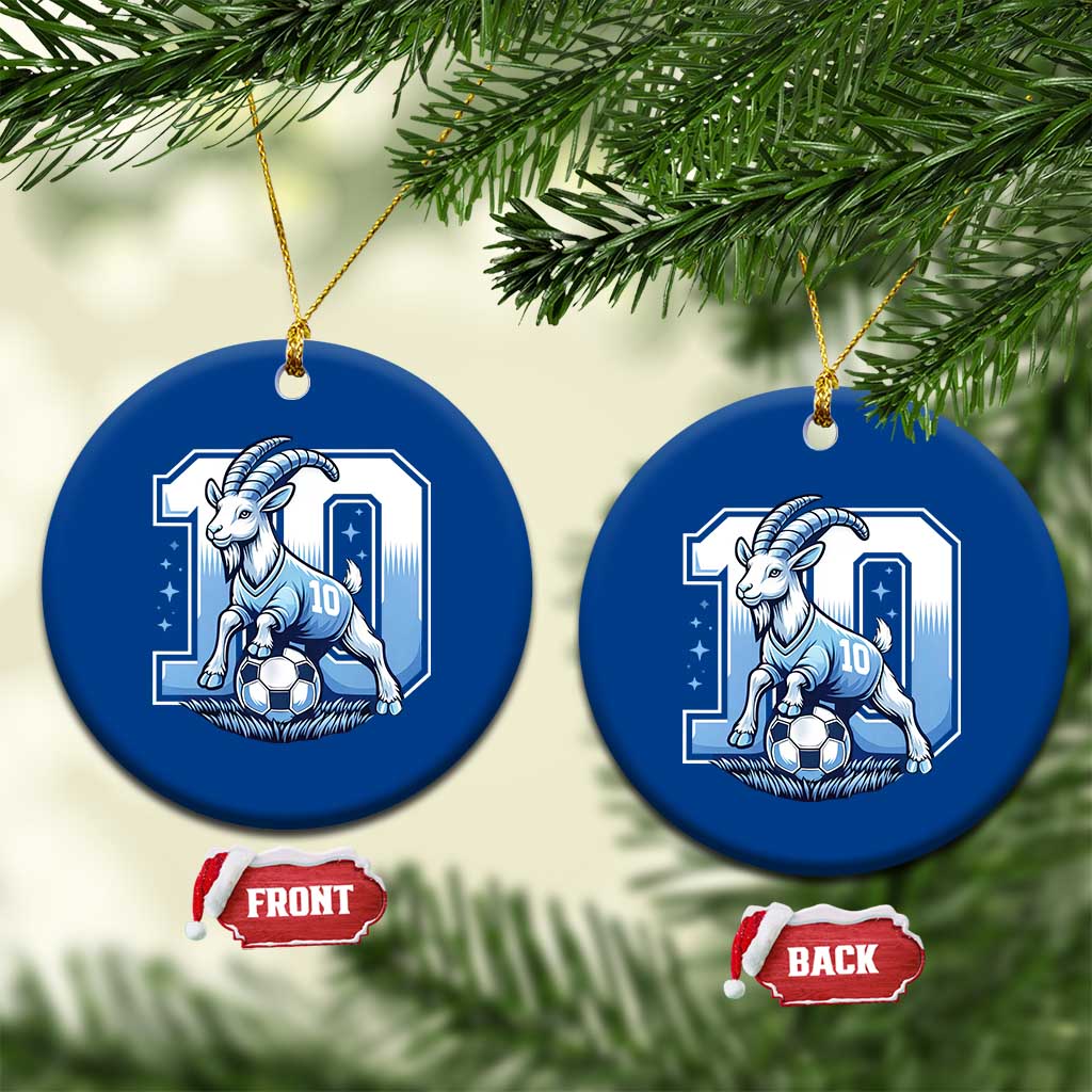 Number Ten The Goat Of Football Fans Ceramic Ornament Soccer Lover Gift
