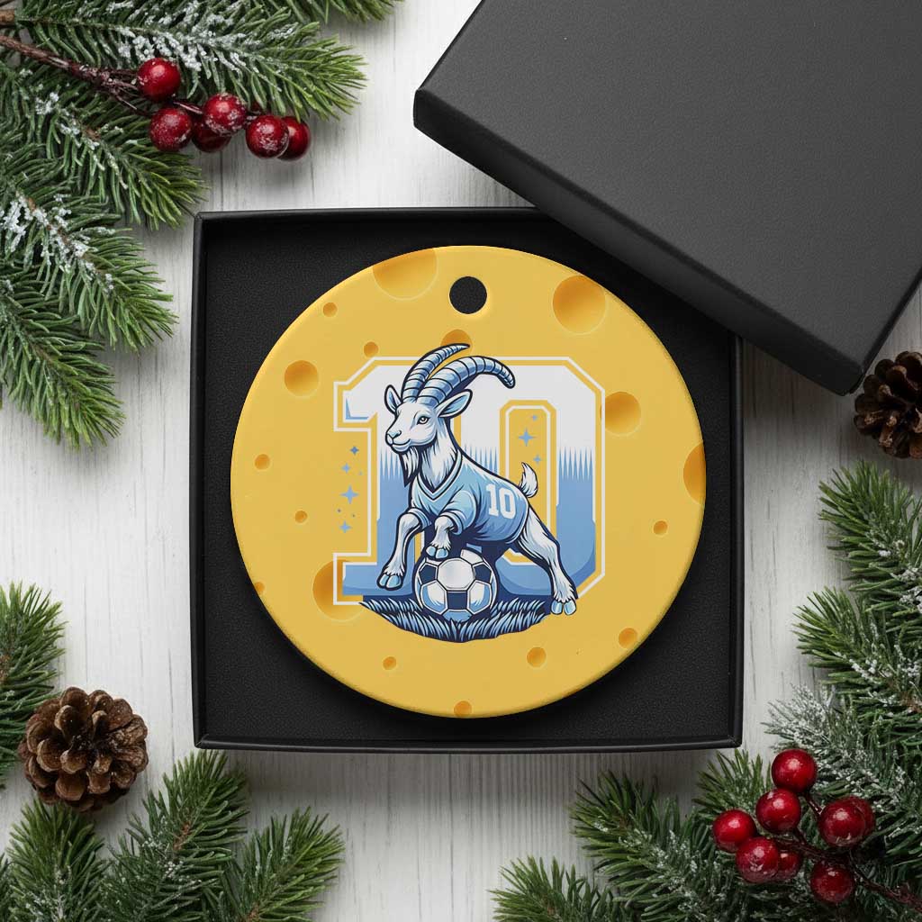 Number Ten The Goat Of Football Fans Ceramic Ornament Soccer Lover Gift