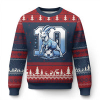 Number Ten The Goat Of Football Fans Ugly Christmas Sweater Soccer Lover Gift