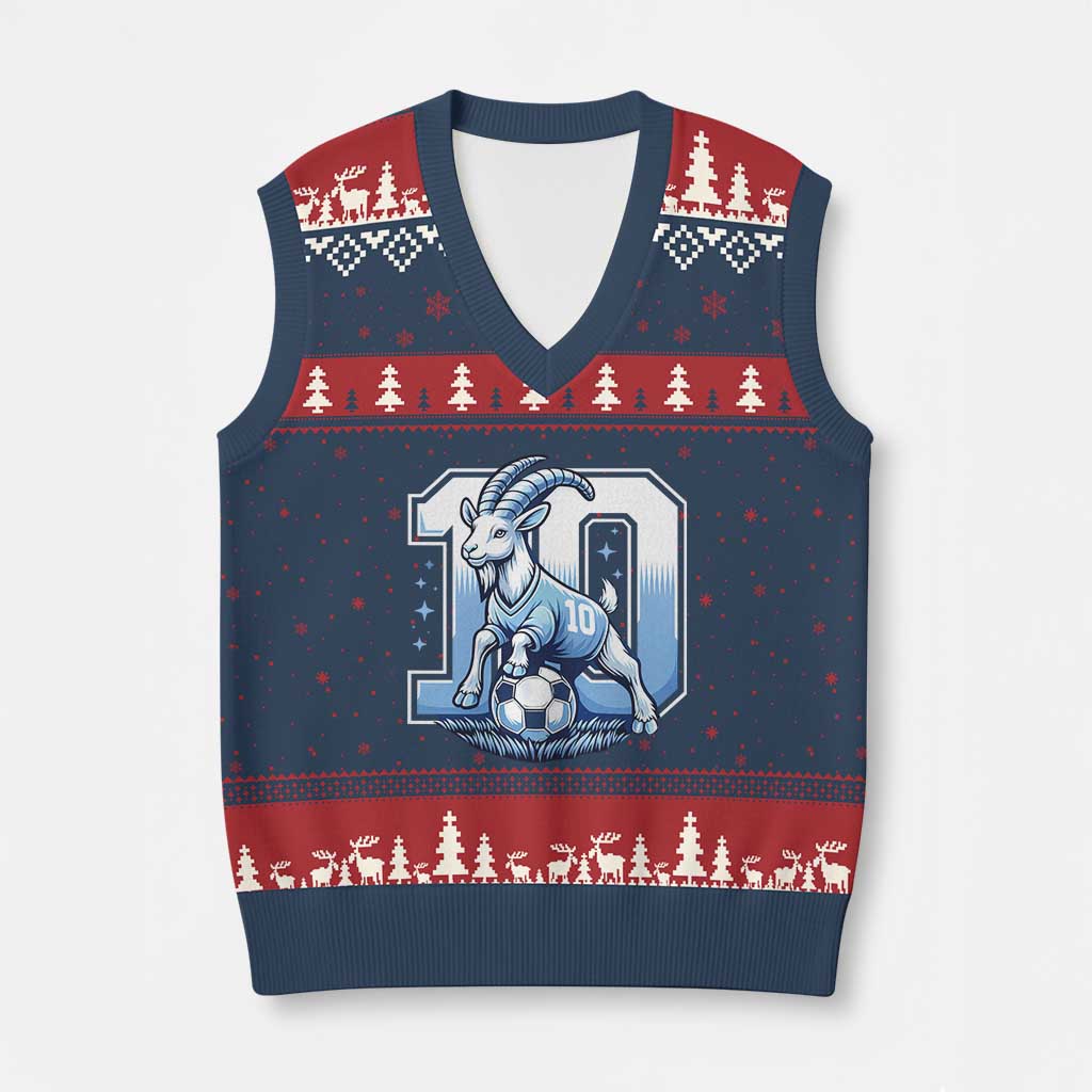 Number Ten The Goat Of Football Fans V-Neck Knit Sweater Vest Soccer Lover Gift