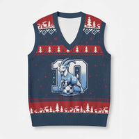 Number Ten The Goat Of Football Fans V-Neck Knit Sweater Vest Soccer Lover Gift