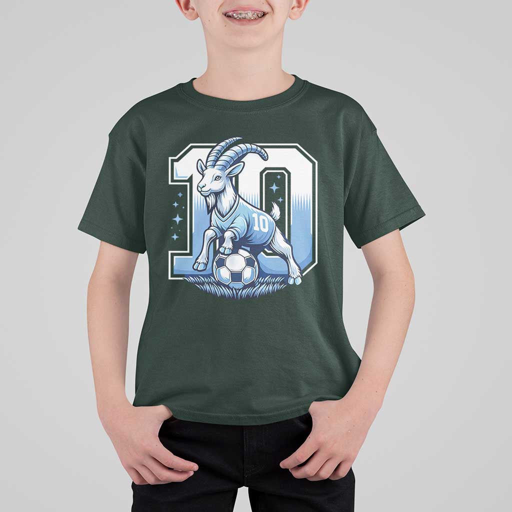 Number Ten The Goat Of Football Fans T Shirt For Kid Soccer Lover Gift