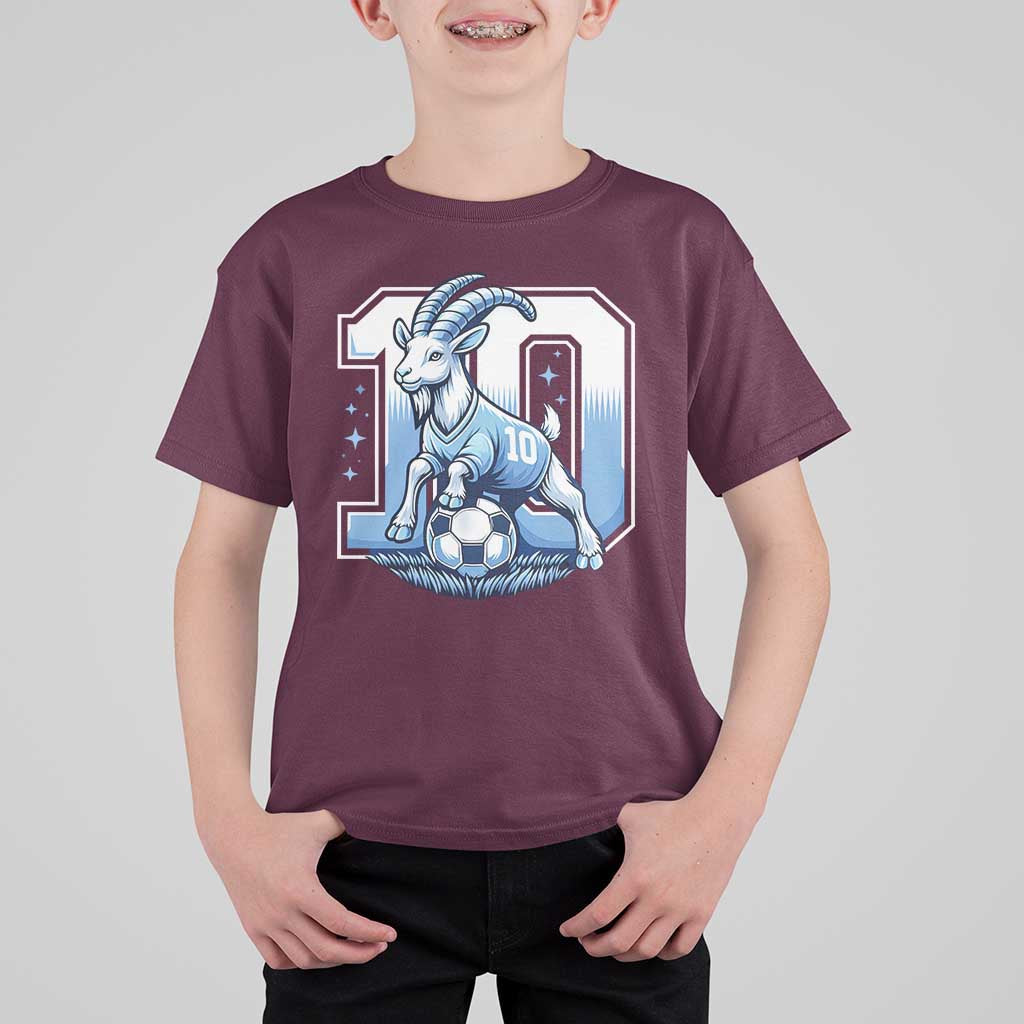 Number Ten The Goat Of Football Fans T Shirt For Kid Soccer Lover Gift