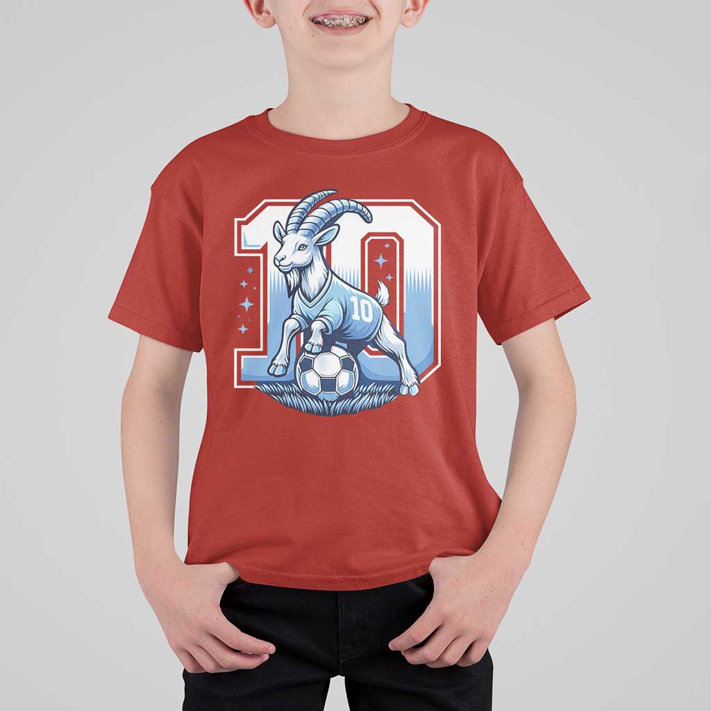 Number Ten The Goat Of Football Fans T Shirt For Kid Soccer Lover Gift