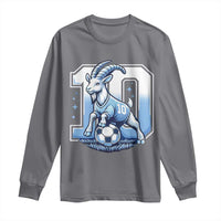 Number Ten The Goat Of Football Fans Long Sleeve Shirt Soccer Lover Gift