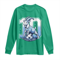Number Ten The Goat Of Football Fans Long Sleeve Shirt Soccer Lover Gift