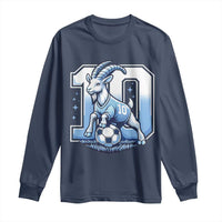 Number Ten The Goat Of Football Fans Long Sleeve Shirt Soccer Lover Gift