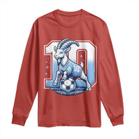 Number Ten The Goat Of Football Fans Long Sleeve Shirt Soccer Lover Gift