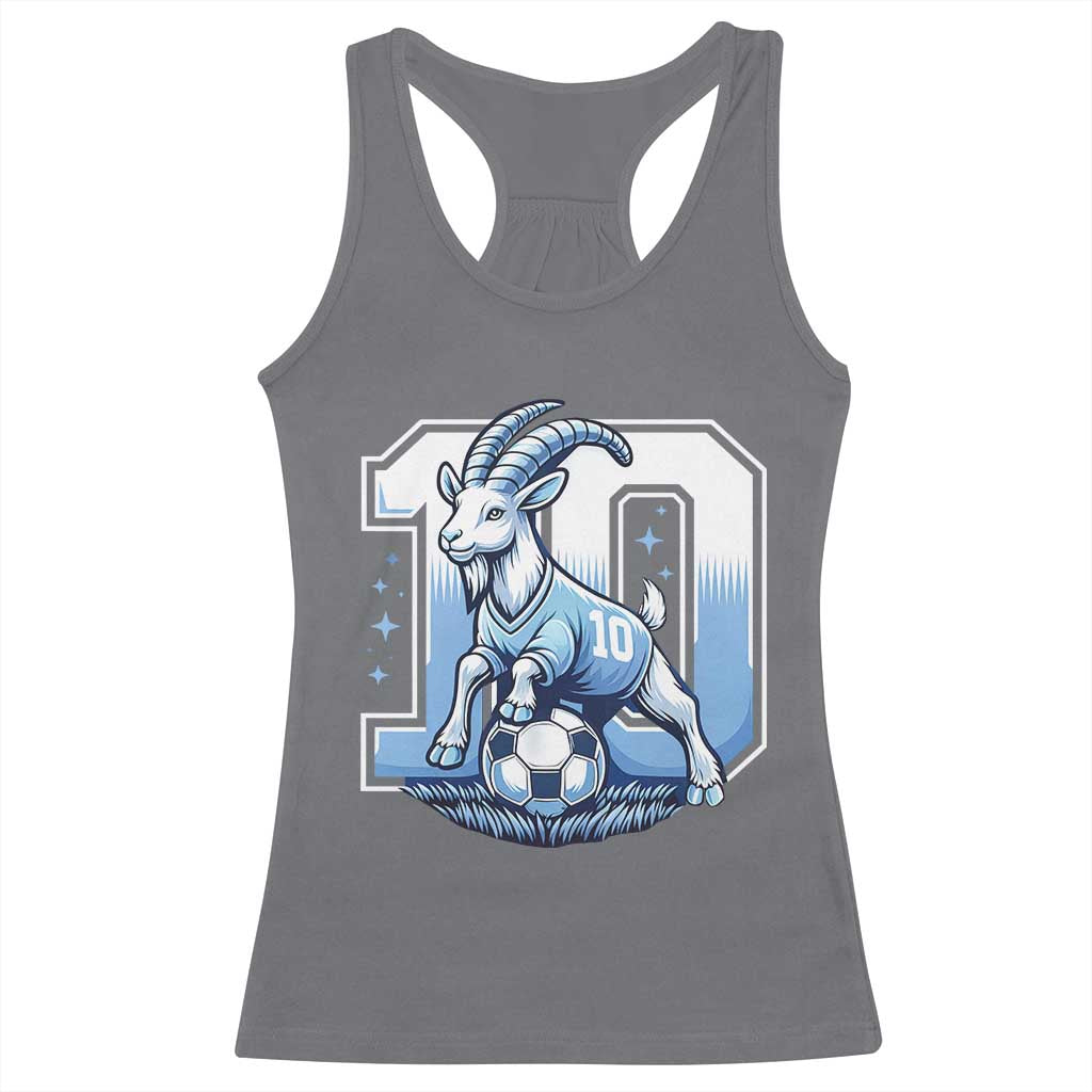 Number Ten The Goat Of Football Fans Racerback Tank Top Soccer Lover Gift