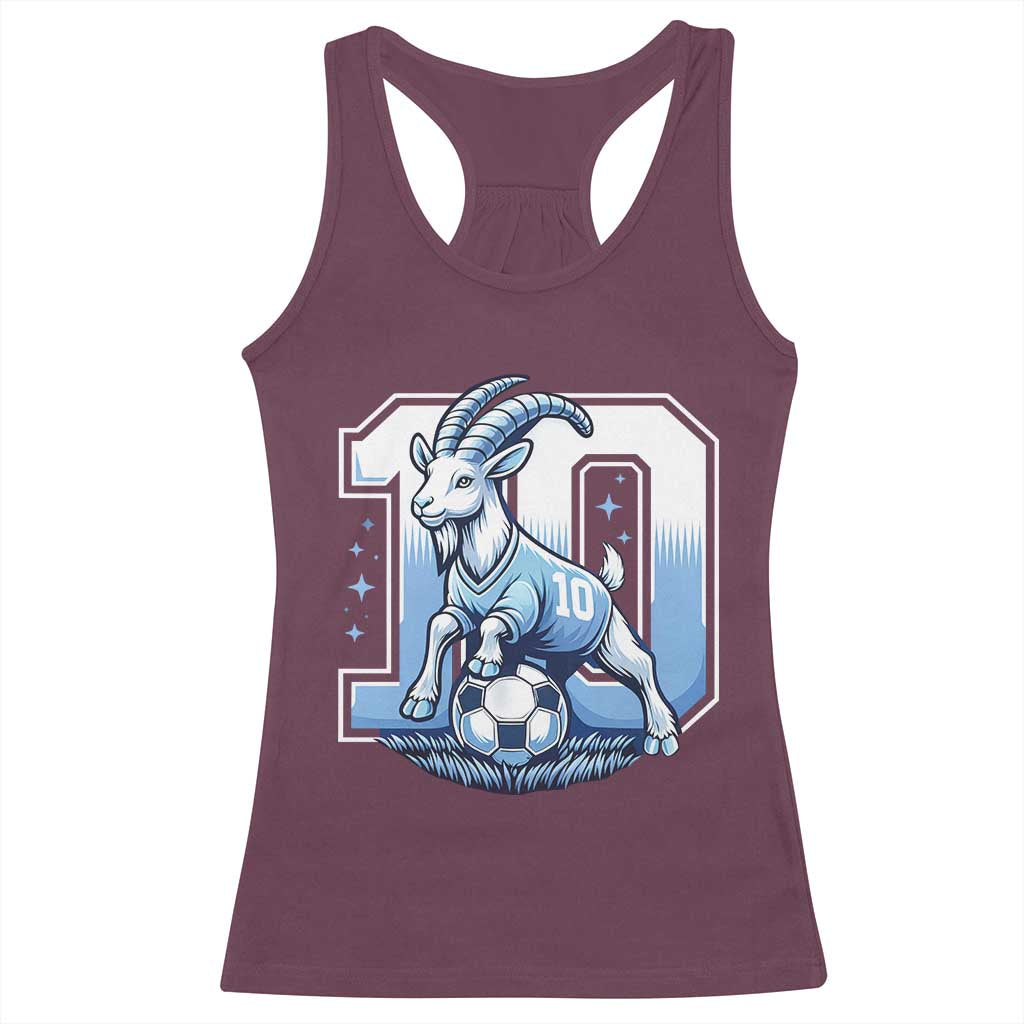 Number Ten The Goat Of Football Fans Racerback Tank Top Soccer Lover Gift