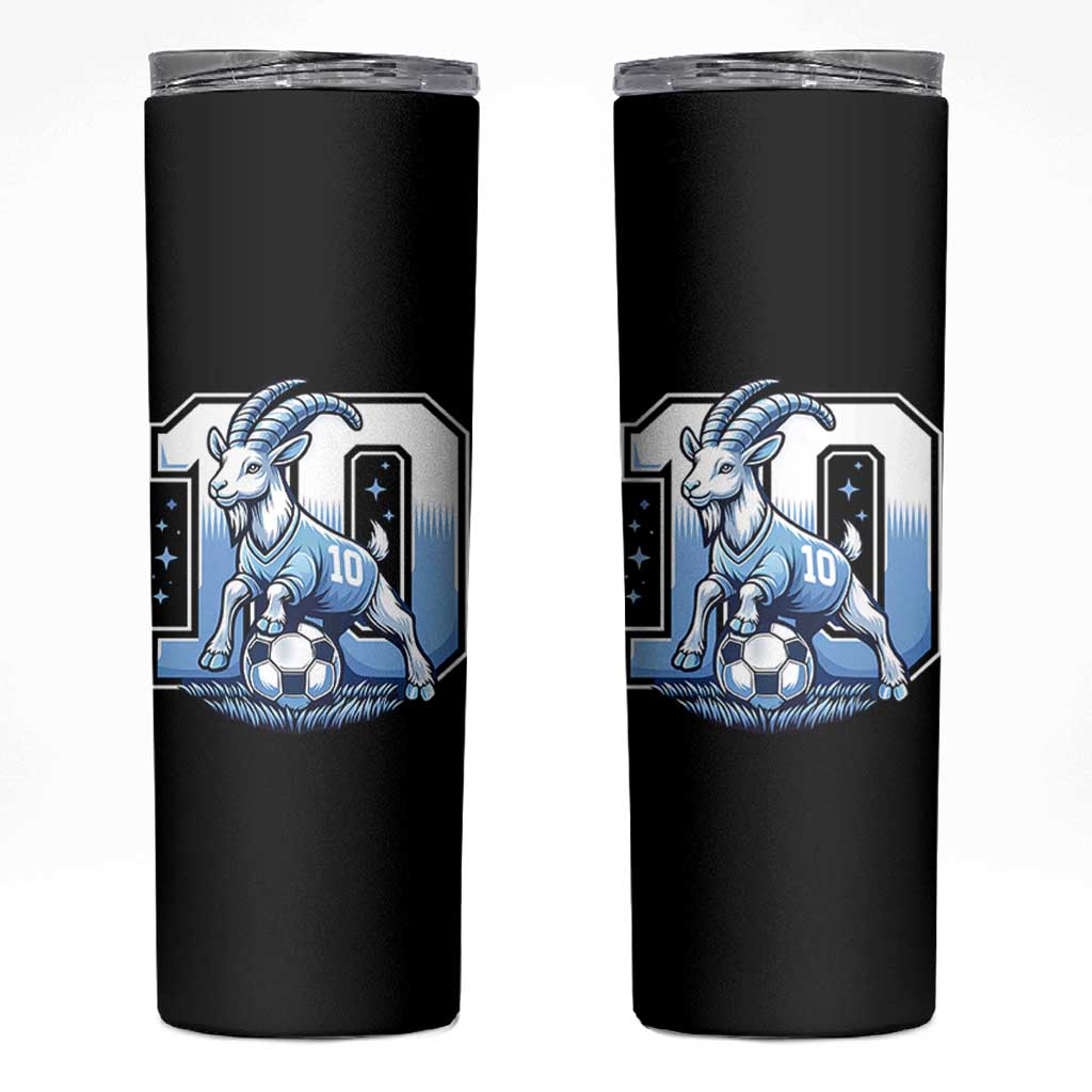 Number Ten The Goat Of Football Fans Skinny Tumbler Soccer Lover Gift