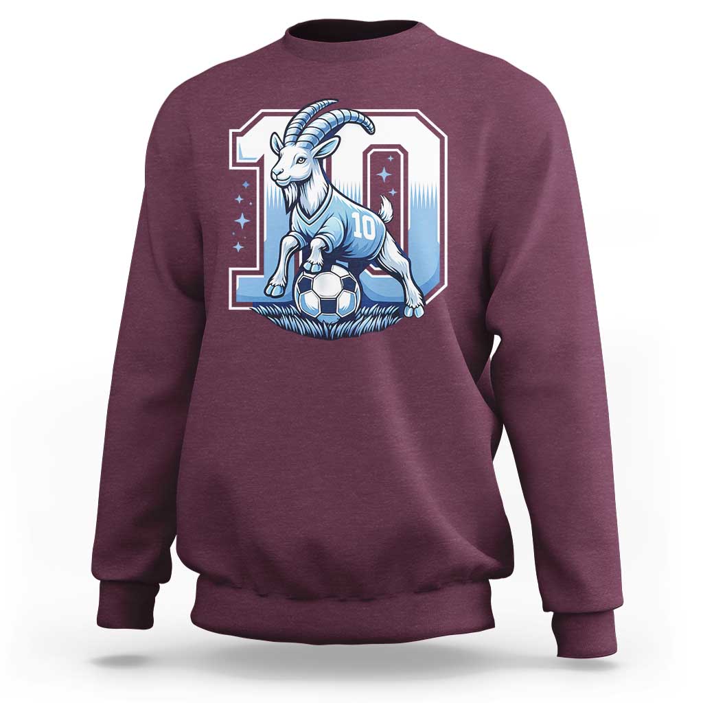 Number Ten The Goat Of Football Fans Sweatshirt Soccer Lover Gift