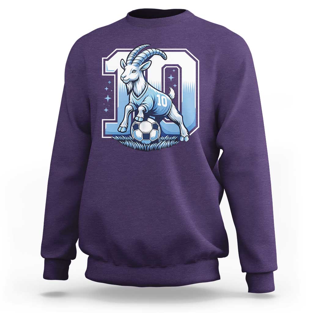 Number Ten The Goat Of Football Fans Sweatshirt Soccer Lover Gift