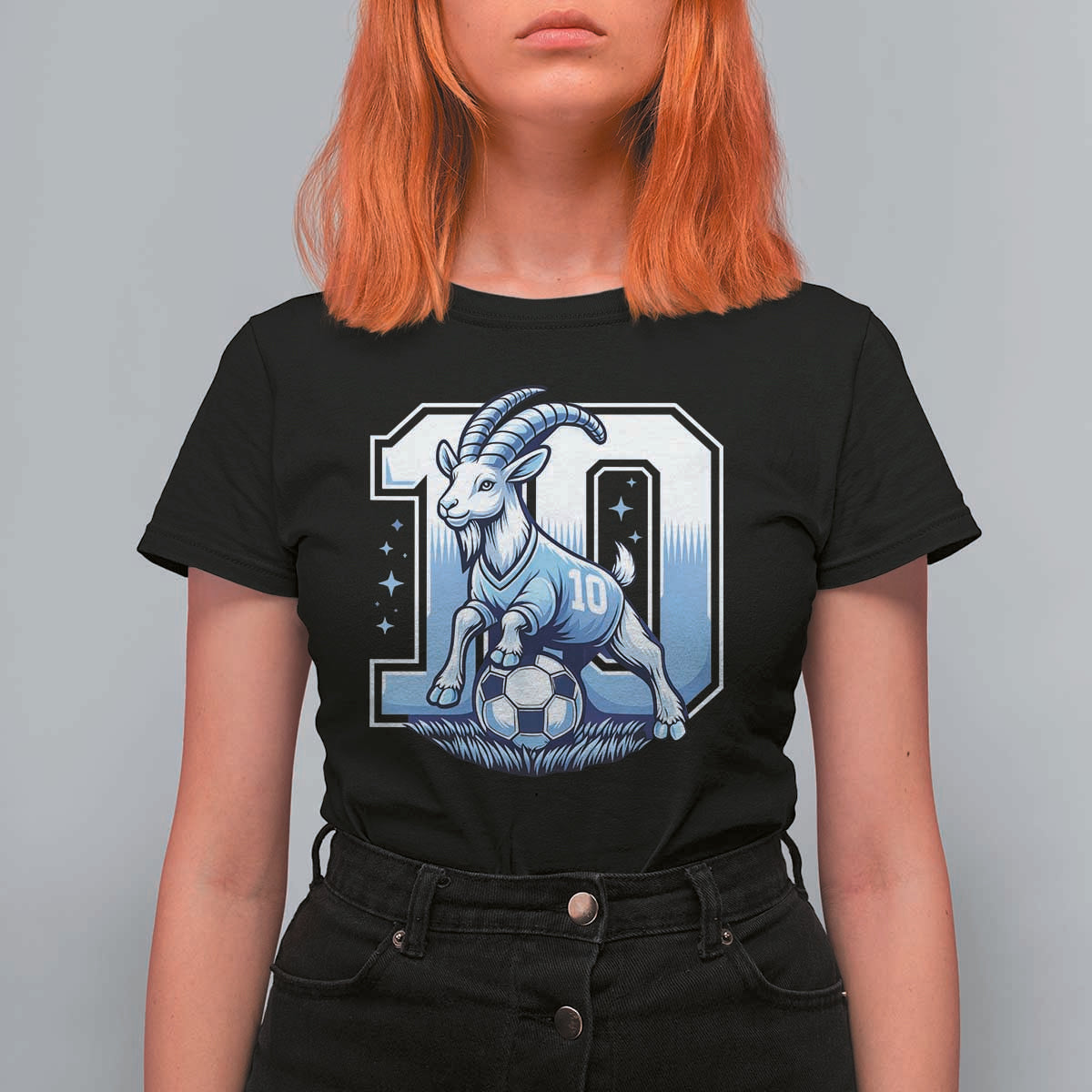 Number Ten The Goat Of Football Fans T Shirt For Women Soccer Lover Gift