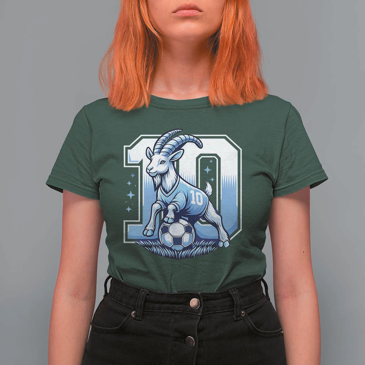 Number Ten The Goat Of Football Fans T Shirt For Women Soccer Lover Gift
