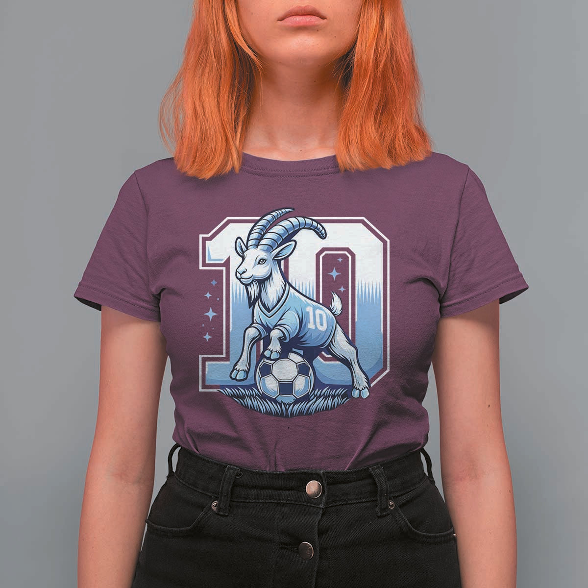 Number Ten The Goat Of Football Fans T Shirt For Women Soccer Lover Gift