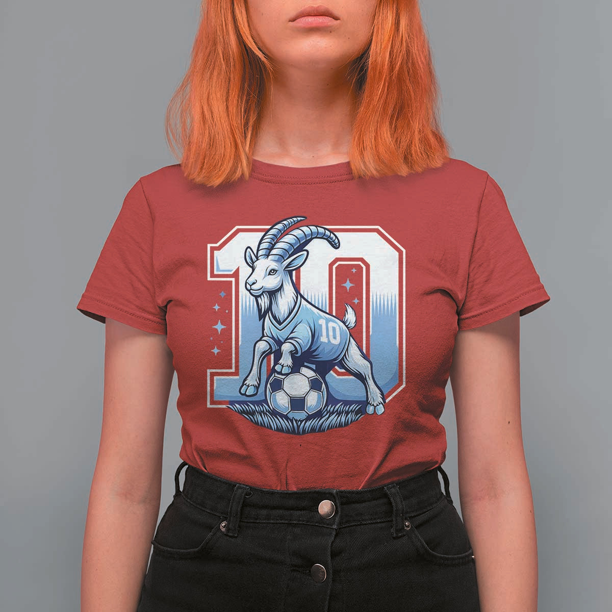 Number Ten The Goat Of Football Fans T Shirt For Women Soccer Lover Gift