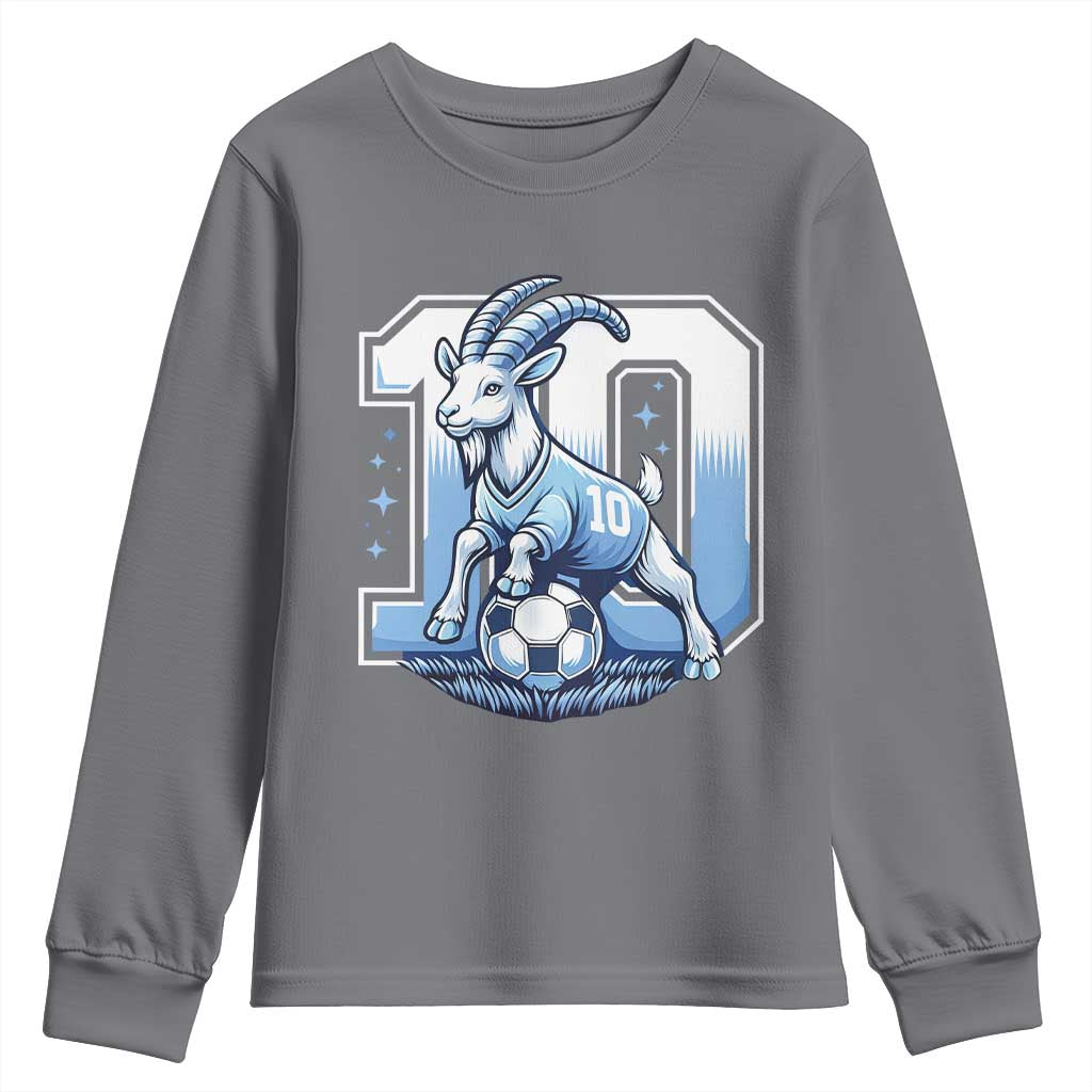 Number Ten The Goat Of Football Fans Youth Sweatshirt Soccer Lover Gift