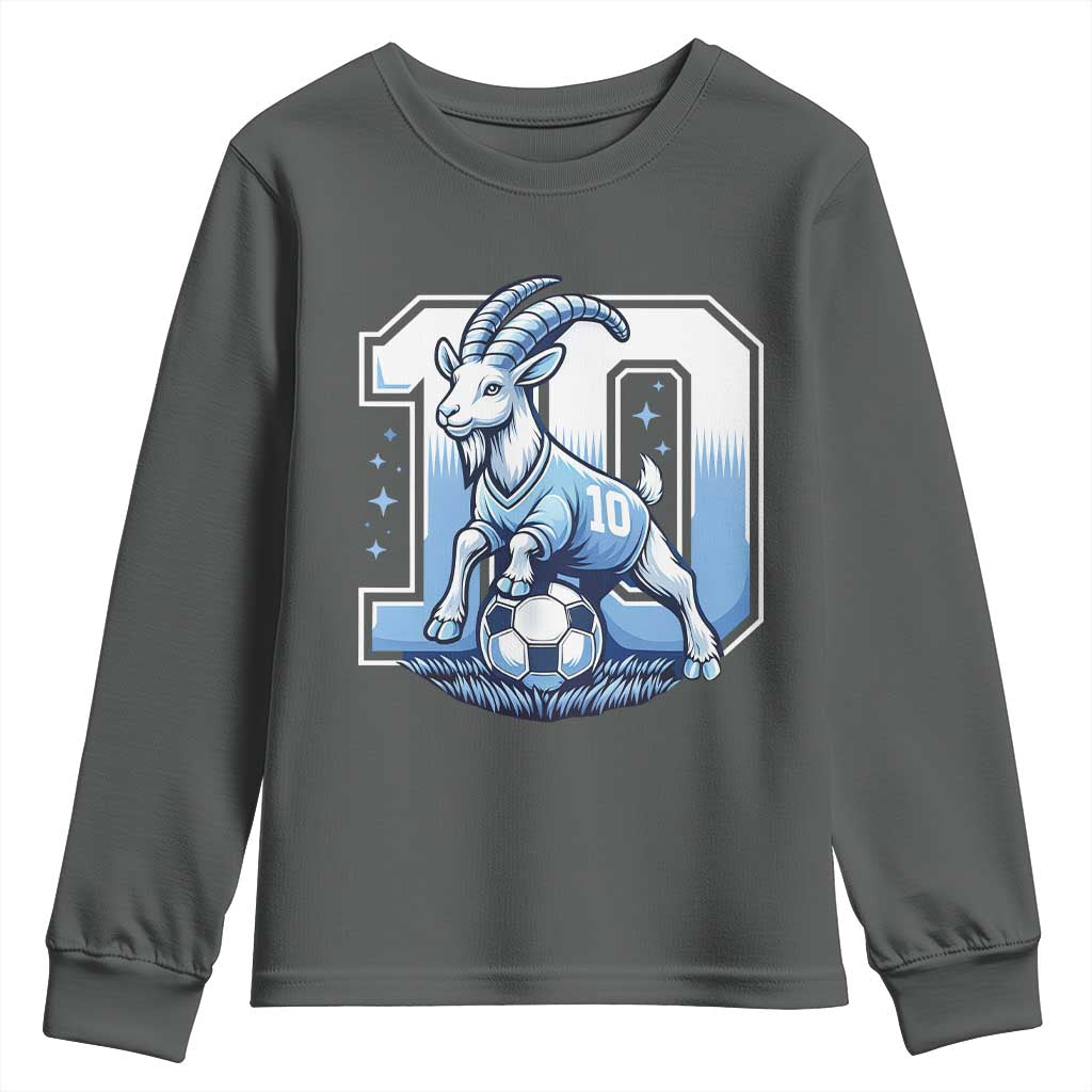 Number Ten The Goat Of Football Fans Youth Sweatshirt Soccer Lover Gift