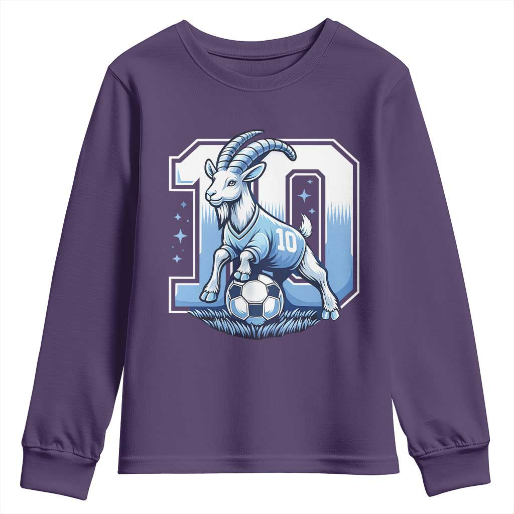 Number Ten The Goat Of Football Fans Youth Sweatshirt Soccer Lover Gift
