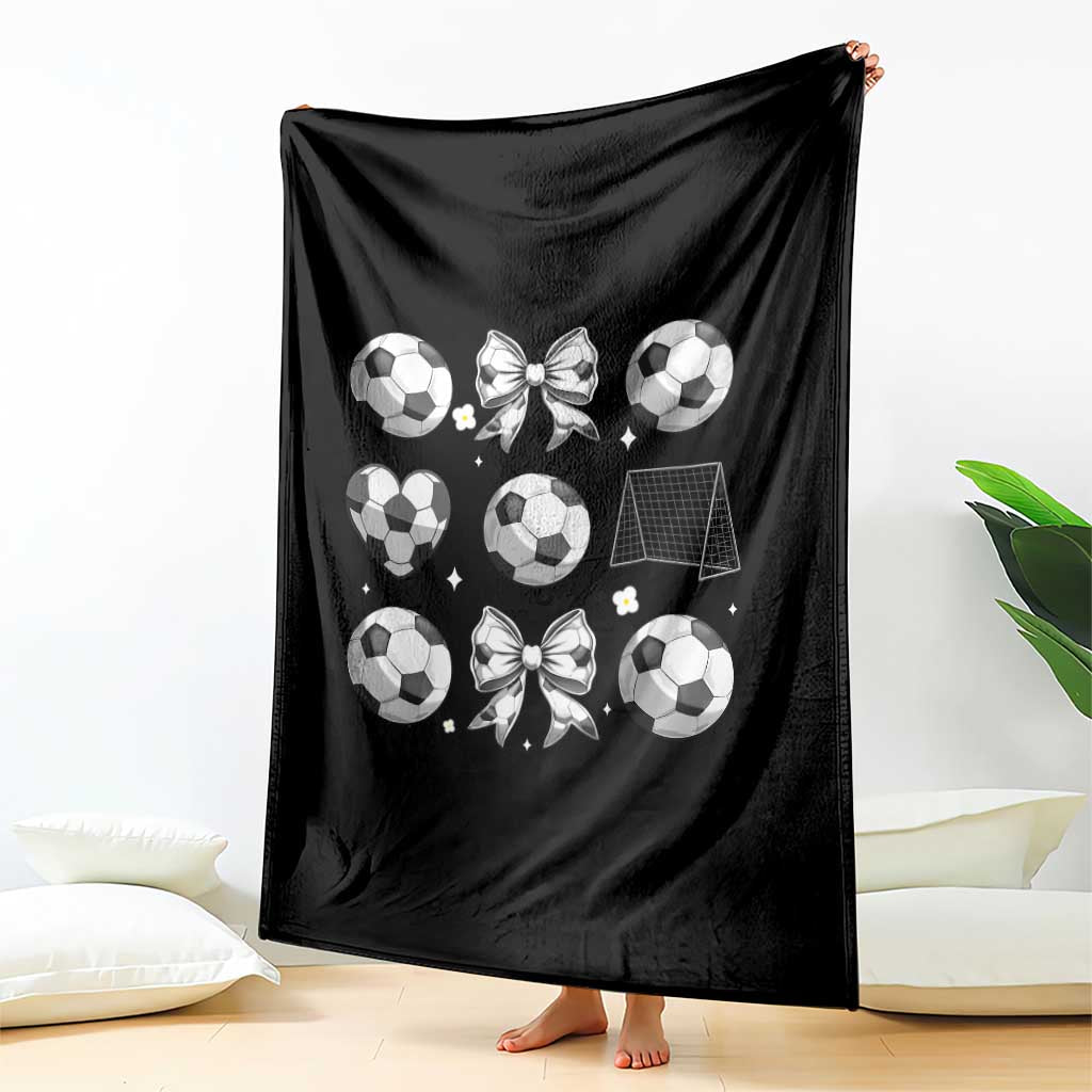 Game Day Coquette Aesthetic Throw Blanket Soccer Mom Gifts