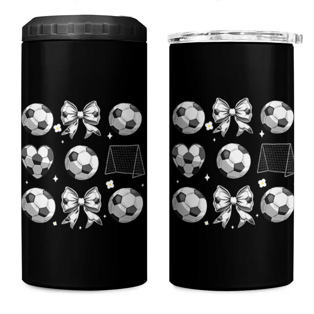 Game Day Coquette Aesthetic 4 in 1 Can Cooler Tumbler Soccer Mom Gifts