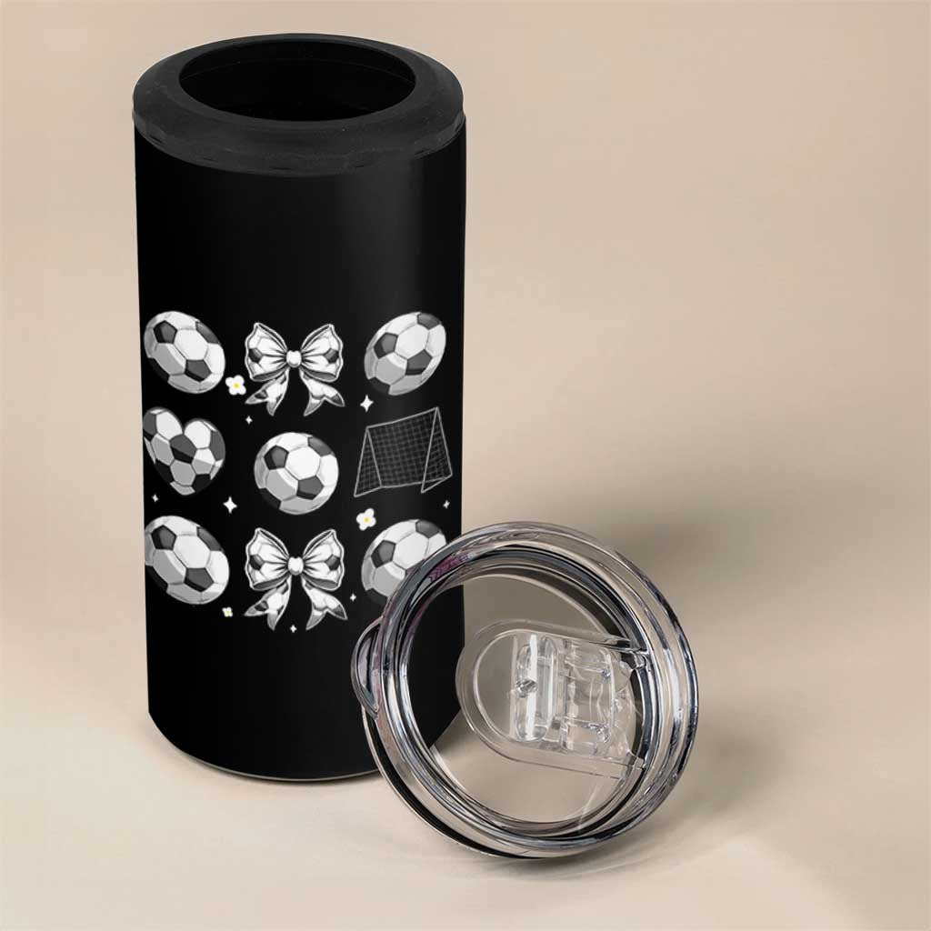 Game Day Coquette Aesthetic 4 in 1 Can Cooler Tumbler Soccer Mom Gifts